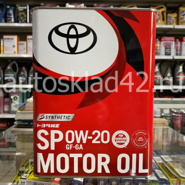 Масло моторное TOYOTA 0W-20 SP/GF-6A 4л