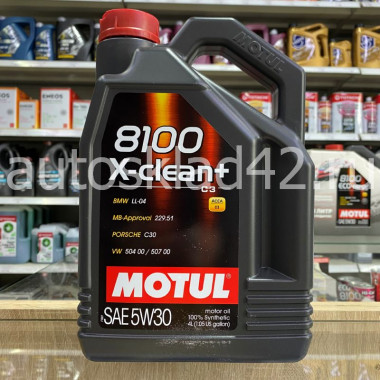 Масло моторное MOTUL 8100 X-clean+ C3 504.00/507.00 5W-30 4л