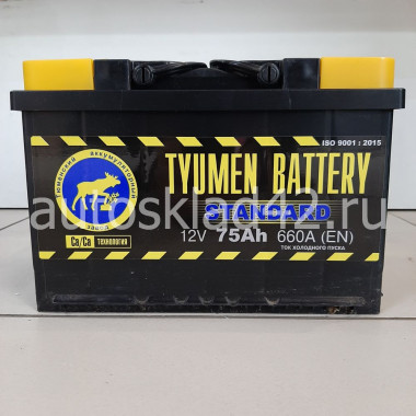 Аккумулятор ТЮМЕНЬ STANDART 75Ah 12V 660A п/п (278*175*190) Ca/Ca