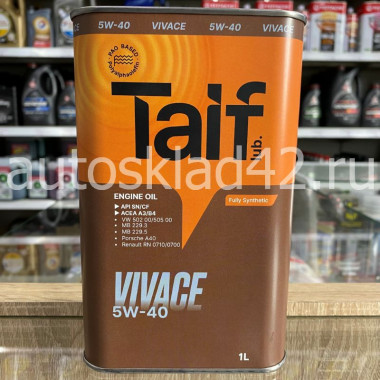 Масло моторное TAIF VIVACE 5W-40 SN/CF/A3/B4 1л