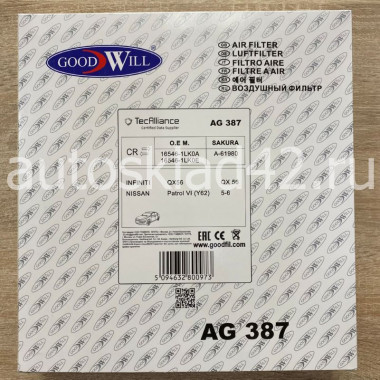 Фильтр воздушный GOODWILL AG 387
