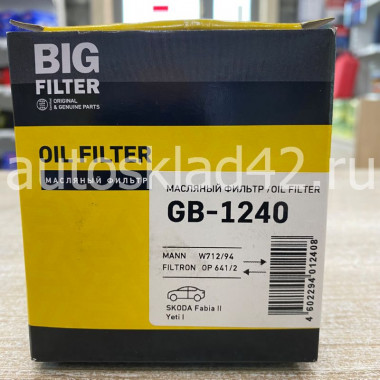 Фильтр масляный BIG Filter GB-1240