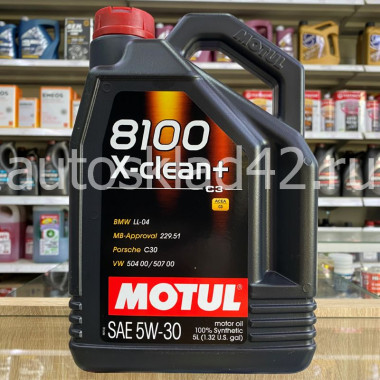 Масло моторное MOTUL 8100 X-clean+ C3 504.00/507.00 5W-30 5л