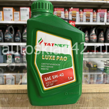 Масло моторное TATNEFT LUXE PAO SN A3/B4 5W-40 1л